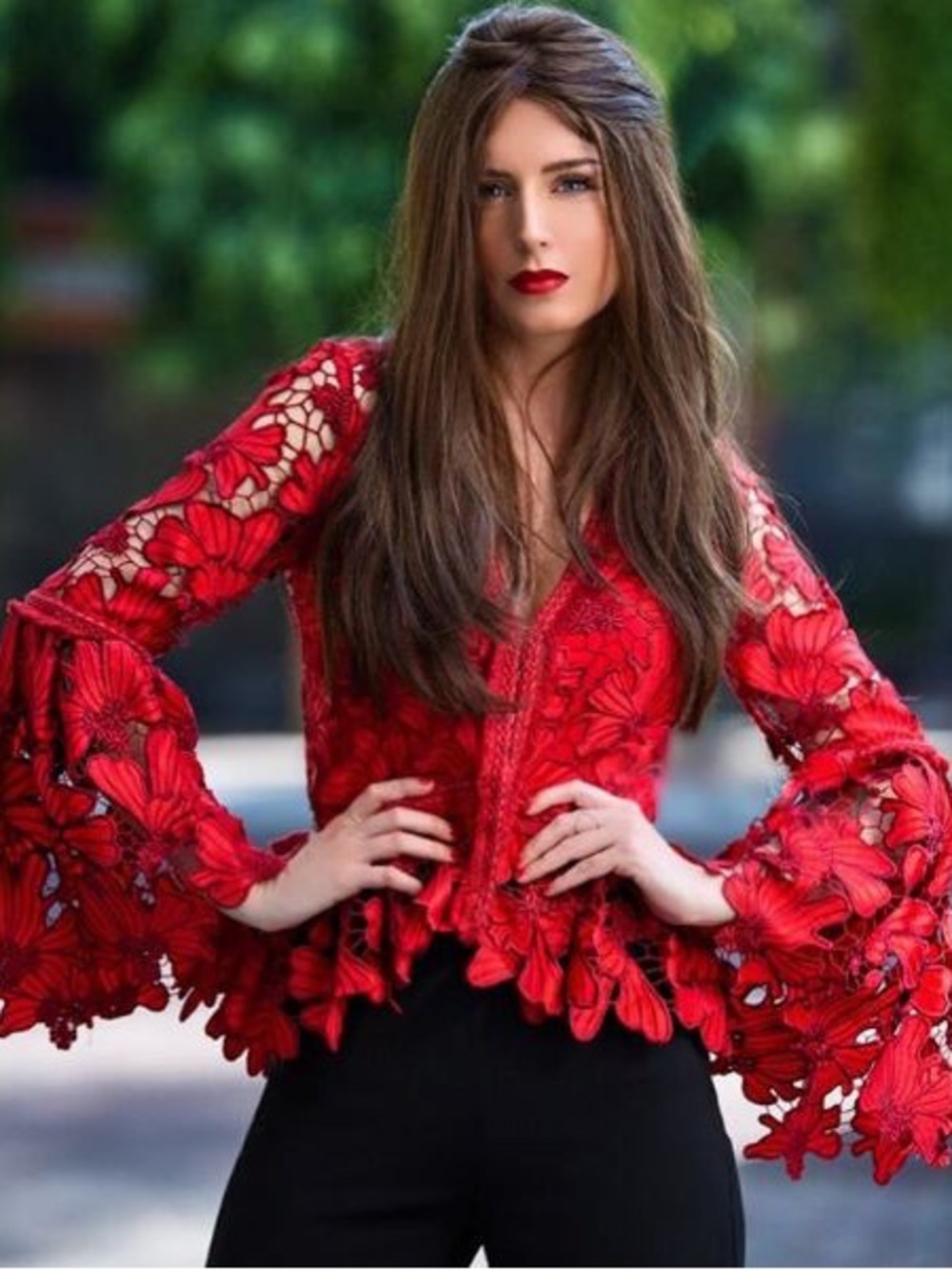 Alexis Embroiderer Lace Vinton V-Neck Lace Top XS NWOT